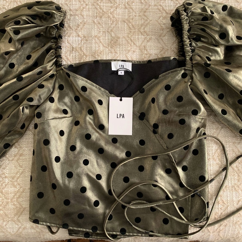 LPA puff sleeve wrap top